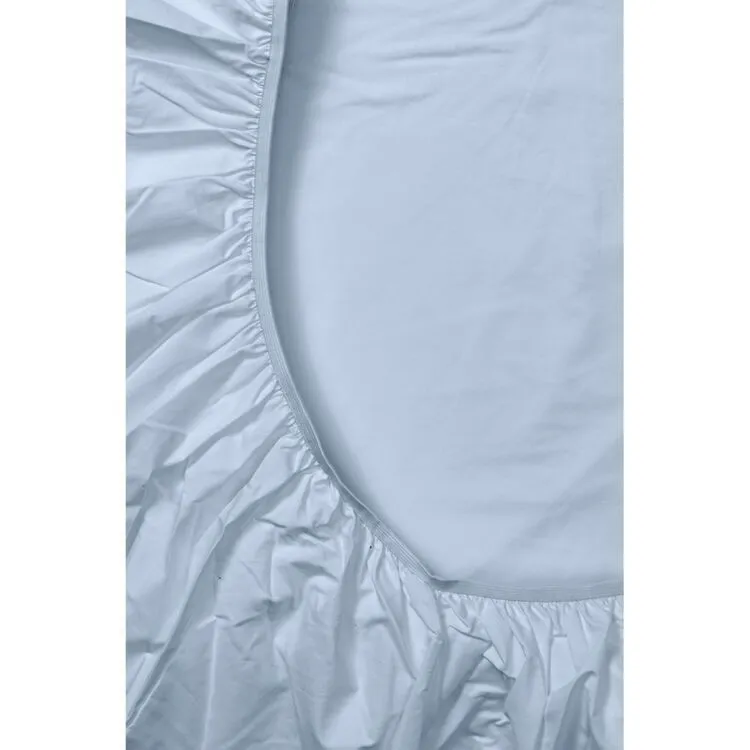 Linen House 300 Thread Count Cotton Fitted Sheet Blue