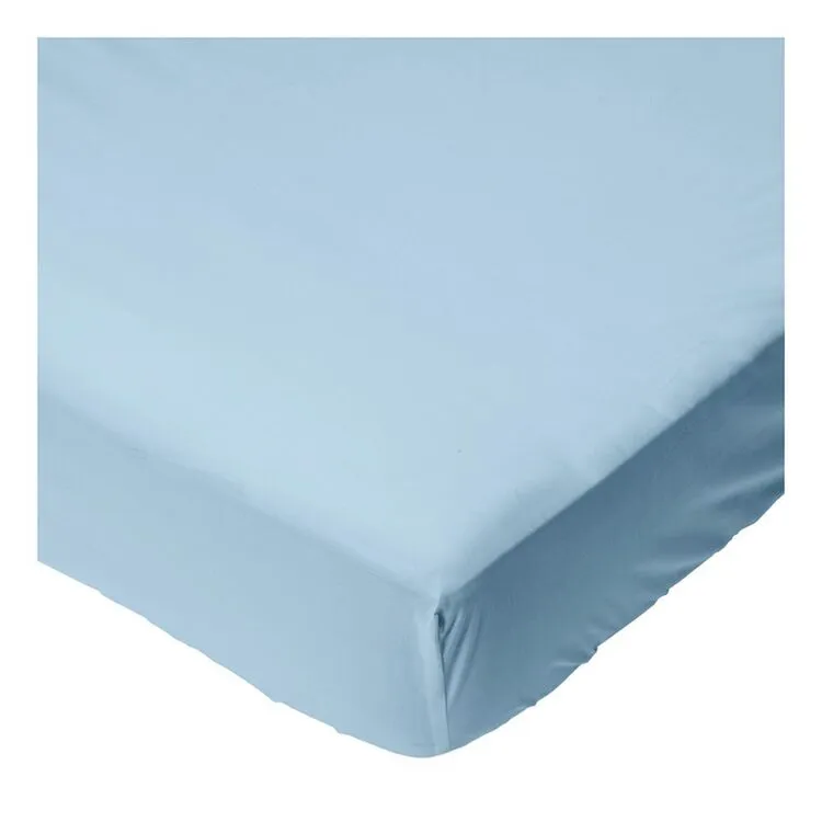 Linen House 300 Thread Count Cotton Fitted Sheet Blue - Image 2