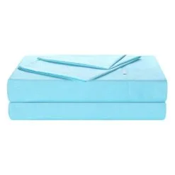 Soren Chevron Embossed Microfibre Sheet Set Aqua