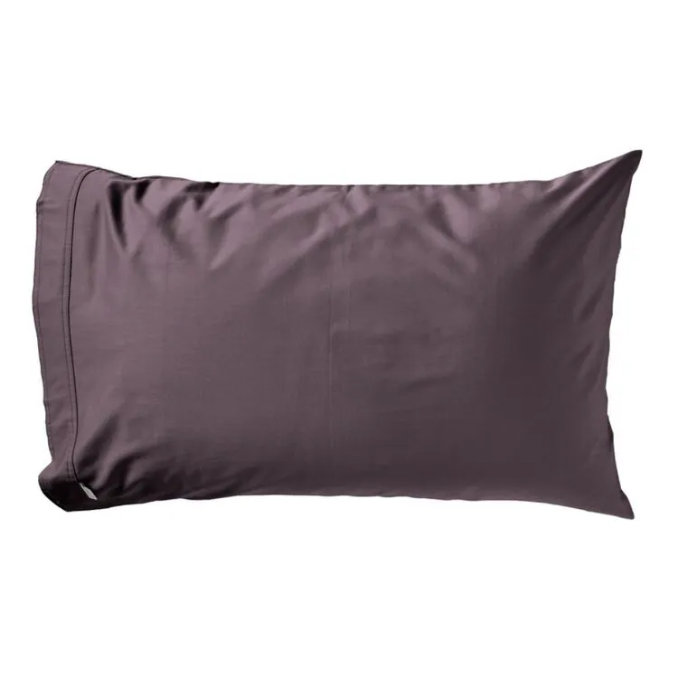 Elysian 500 Thread Count Egyptian Cotton Standard Pillowcase Pair Charcoal Standard - Image 2