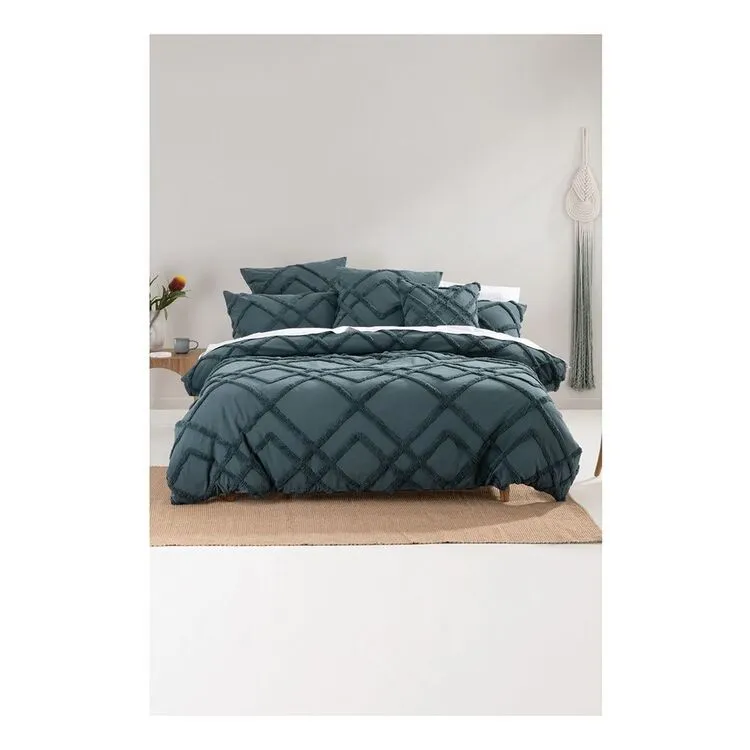 Linen House Wiluna Chenille Quilt Cover Set Slate - Image 2