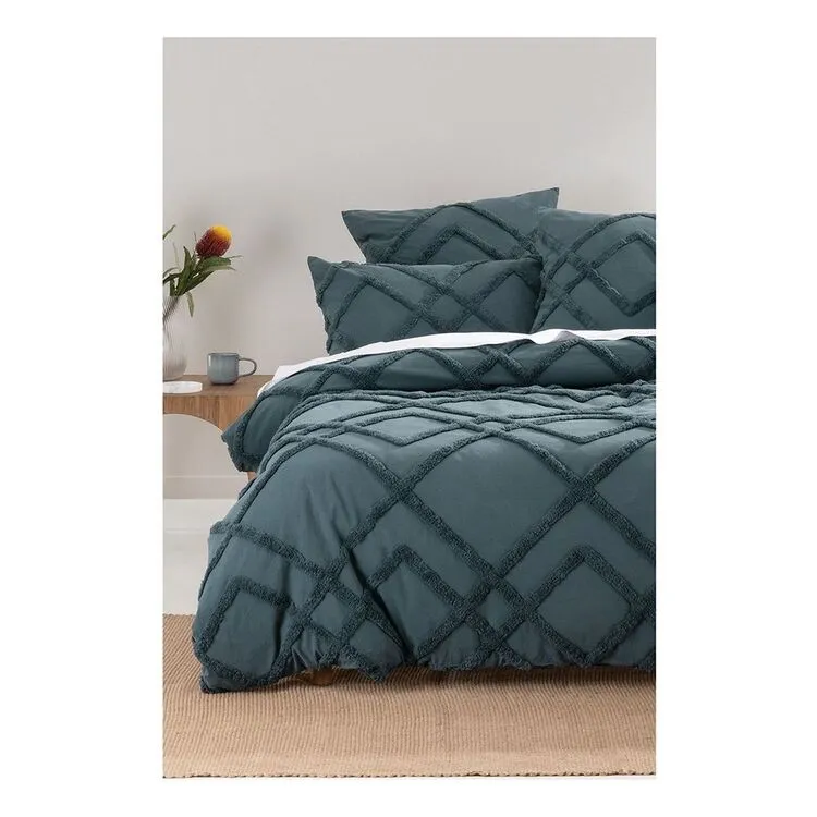 Linen House Wiluna Chenille Quilt Cover Set Slate