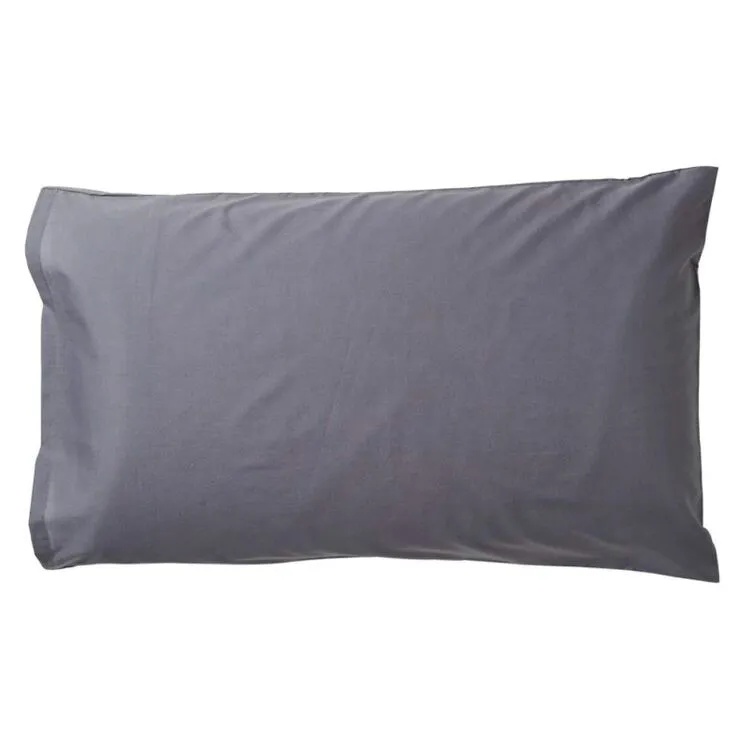 Accessorize Polycotton King 2 Pack Pillowcase Charcoal Standard