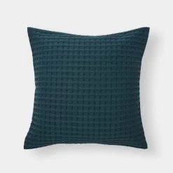 Shaynna Blaze Beleura Waffle European Pillowcase Pair Sea Green European