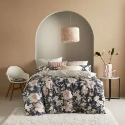 Kas Giselle Quilt Cover Set Charcoal