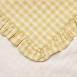 Chyka Home Laze Cotton Check European Pillowcase Pair Yellow European