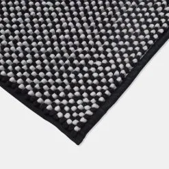 Soren Chenille Microfibre Bath Mat Black 50 X 80 Cm