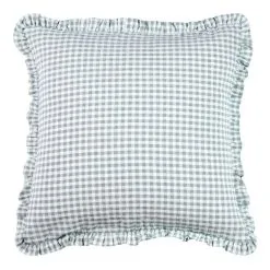 Chyka Home Laze Cotton Check European Pillowcase Pair Green European