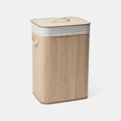 Soren Bamboo Laundry Hamper Natural