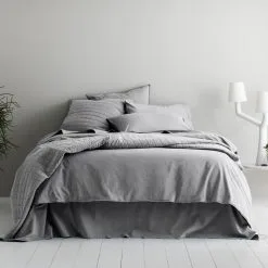 Sheridan Reilly Cotton Chambray Quilt Cover Set Fog Single