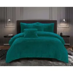 Ramesses Shagg Fleece Comforter Set Teal