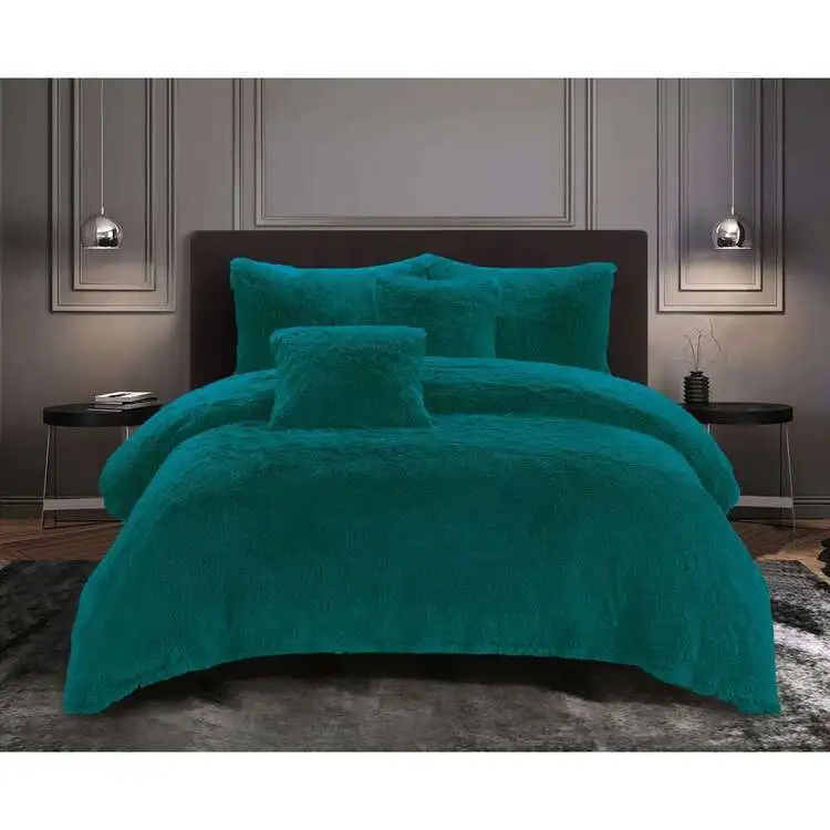 Ramesses Shagg Fleece Comforter Set Teal