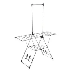 Store & Order 2 Tier Stainless Steel Airer With Hanging Rail