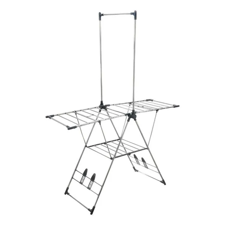Store & Order 2 Tier Stainless Steel Airer With Hanging Rail
