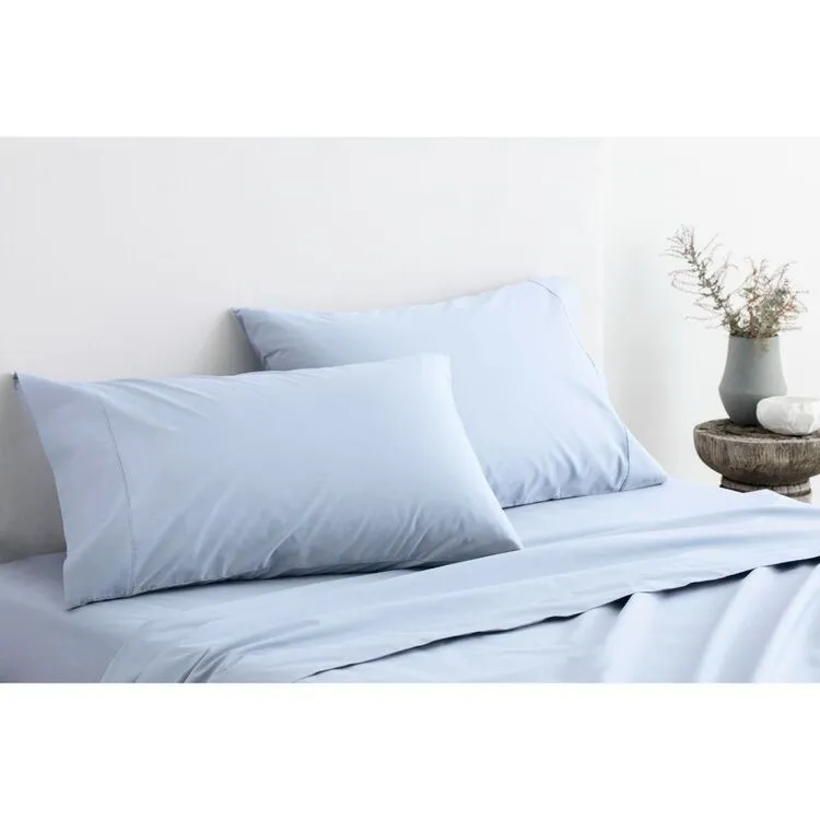 Sheridan 300 Thread Count Organic Cotton Sateen Sheet Set Blue