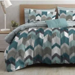 Polo Chevron Cotton Percale Quilt Cover Set Queen Bed Multicoloured Queen