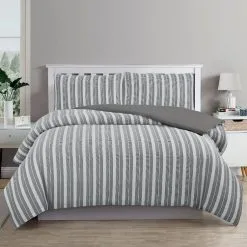 Ardor Cove Quilt Cover Set Queen Bed Charcoal Queen