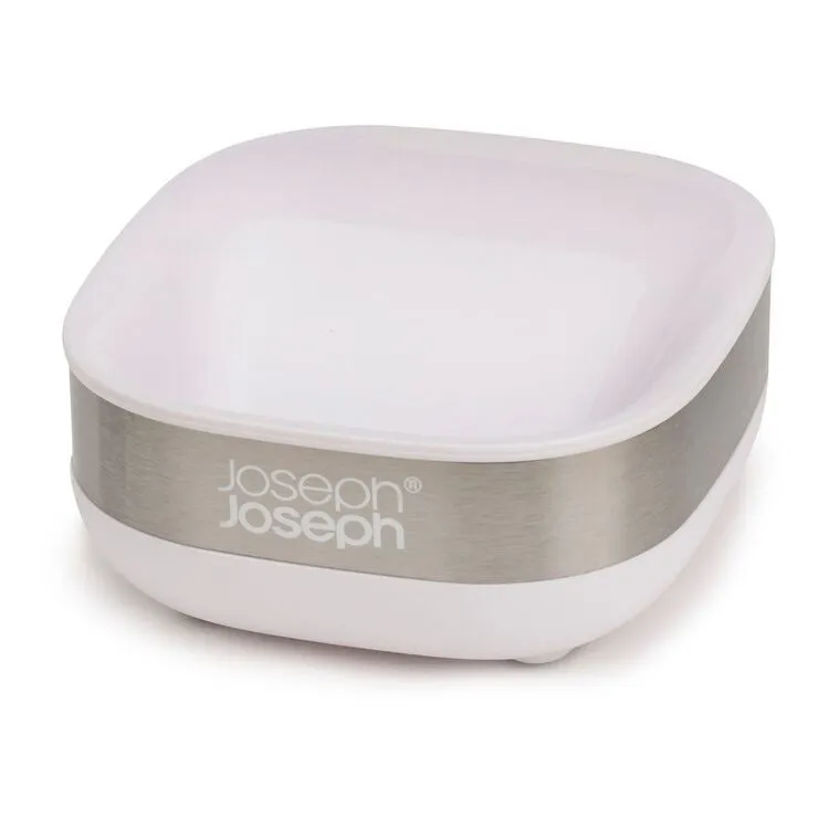 Joseph Joseph Slim Steel Soap Dish White - Image 3