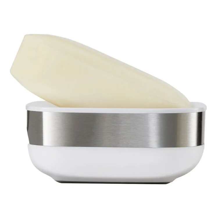 Joseph Joseph Slim Steel Soap Dish White - Image 4