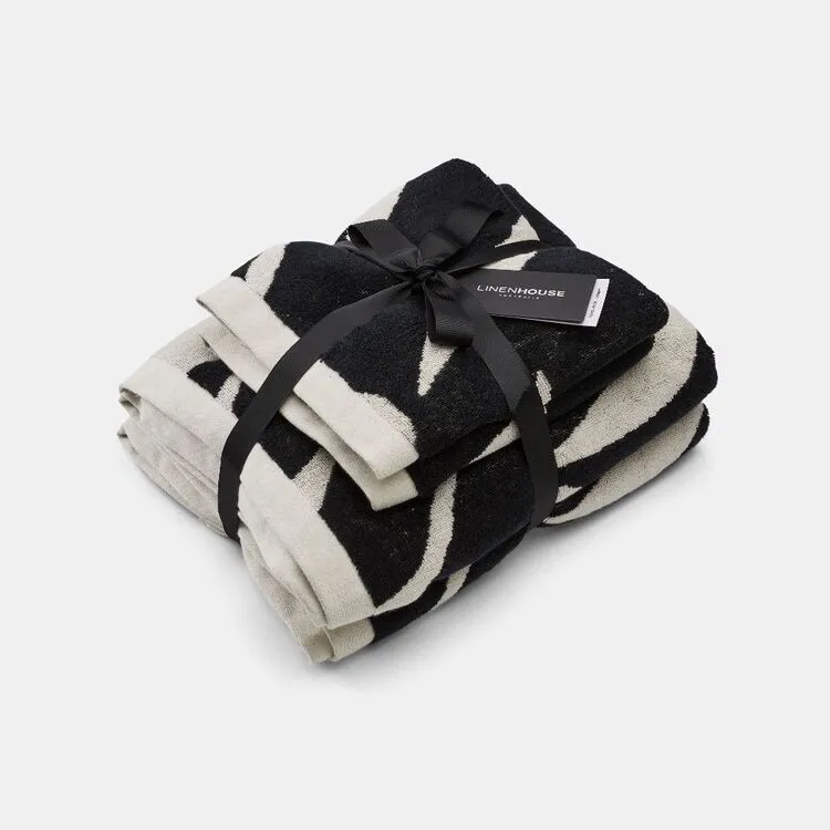 Linen House Zeppelin 4 Piece Towel Set Black - Image 3