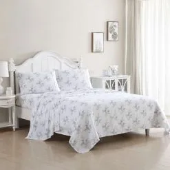 Laura Ashley Jessika 375 Thread Count Cotton Sheet Set Periwinkle