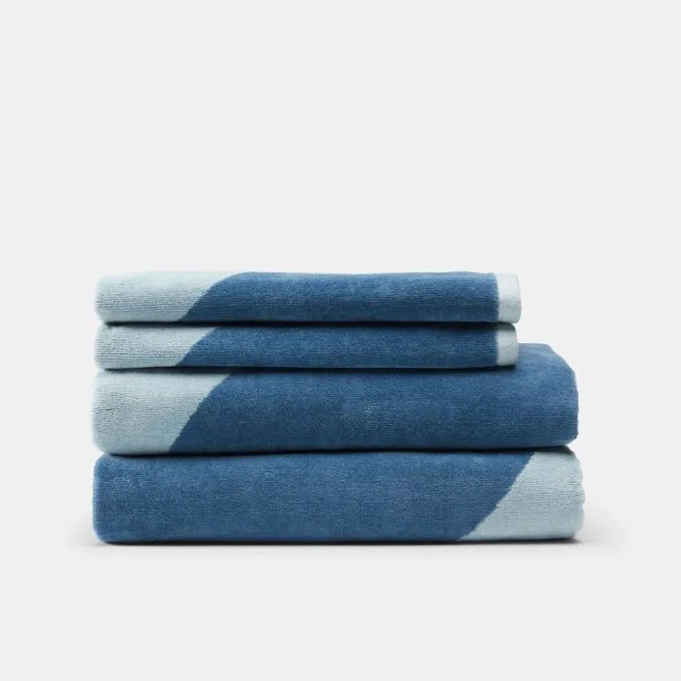 Bas Phillips Soleil 4 Piece Towel Set Blue Emerald