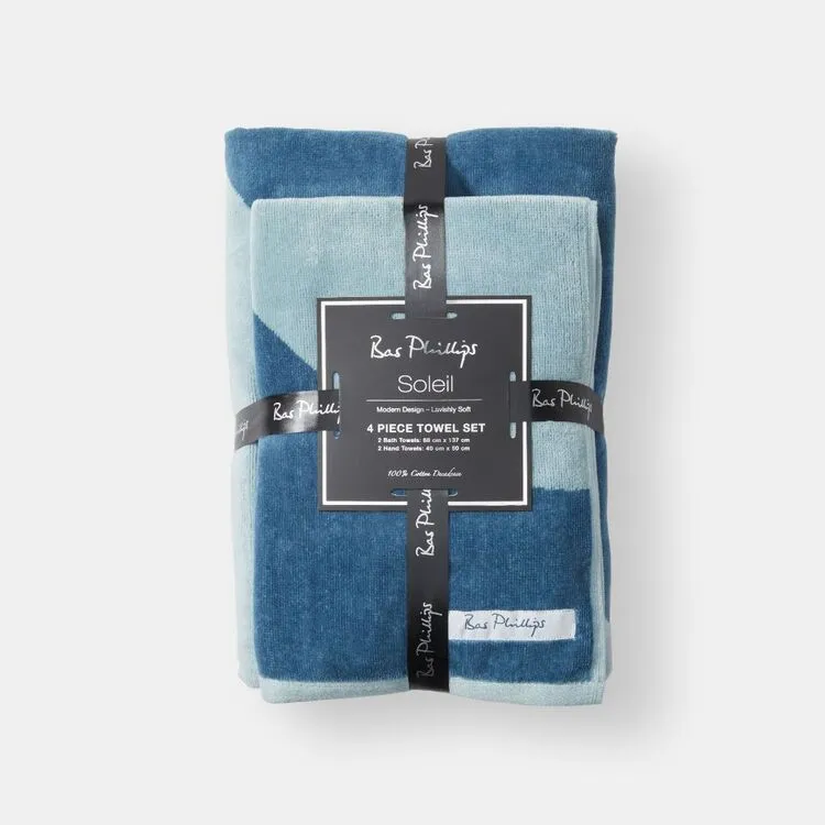 Bas Phillips Soleil 4 Piece Towel Set Blue Emerald - Image 2
