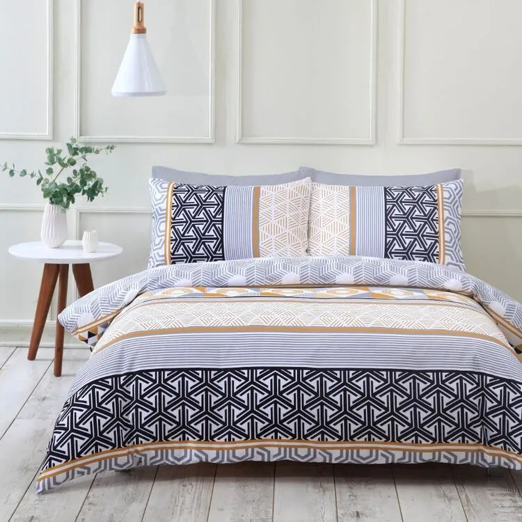 Phase 2 Aston Printed Quilt Cover Set Yellow