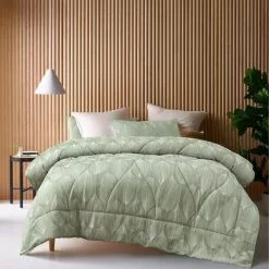 Accessorize Leaf 3 Piece Jacquard Comforter Set Multicoloured