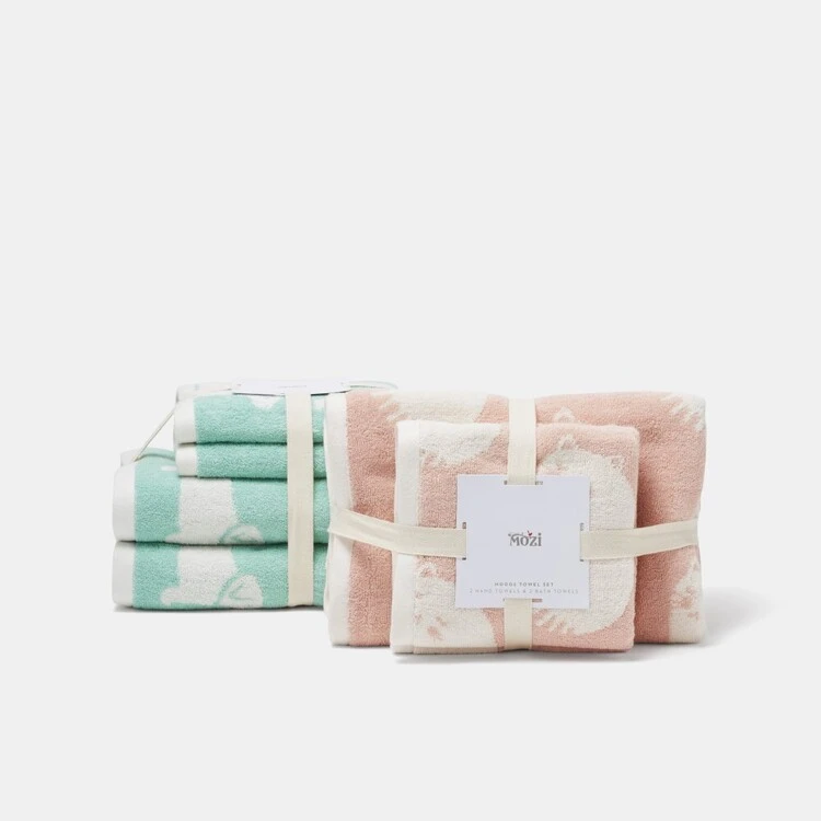 Mozi Moggs 4 Piece Pink Towel Pink - Image 2