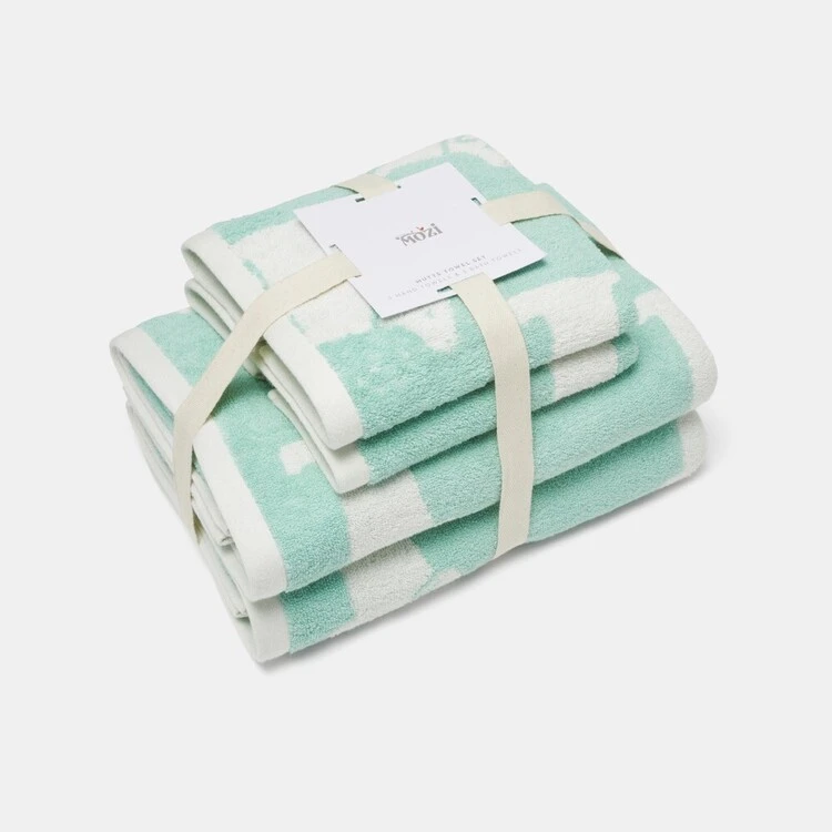 Mozi Mutts 4 Piece Blue Towel Blue