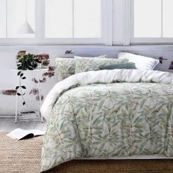 Gainsborough Leafy Shadow Quilt Cover Set Cucumber